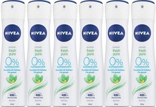 Nivea Fresh Pure 0 Aluminium 48h Spray Deodorant 150 ml Pack of 6