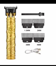 GoldDragonB Cordless Precision Hair Trimmer USB Rechargeable Gold 1.5-4mm