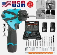 Cordless Brushless Impact Driver Hammer Drill Combo Kit with 2 Battery&Charger