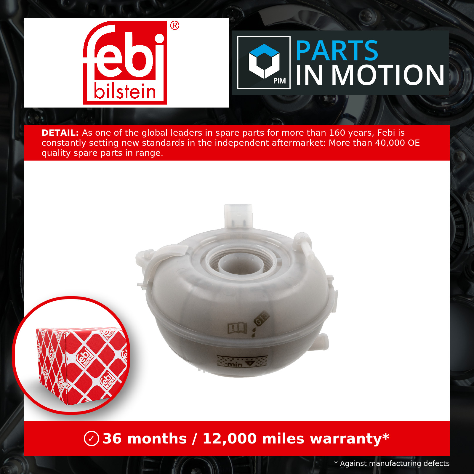 FEBI BILSTEIN EXPANSION TANK, COOLANT AUDI CUPRA SEAT SKODA VW A3 A6 ATECA ATLAS - Image 12