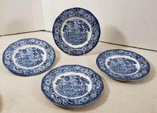 Staffordshire England Liberty Bread Plate 4 Pcs Monticello Estate Transferware