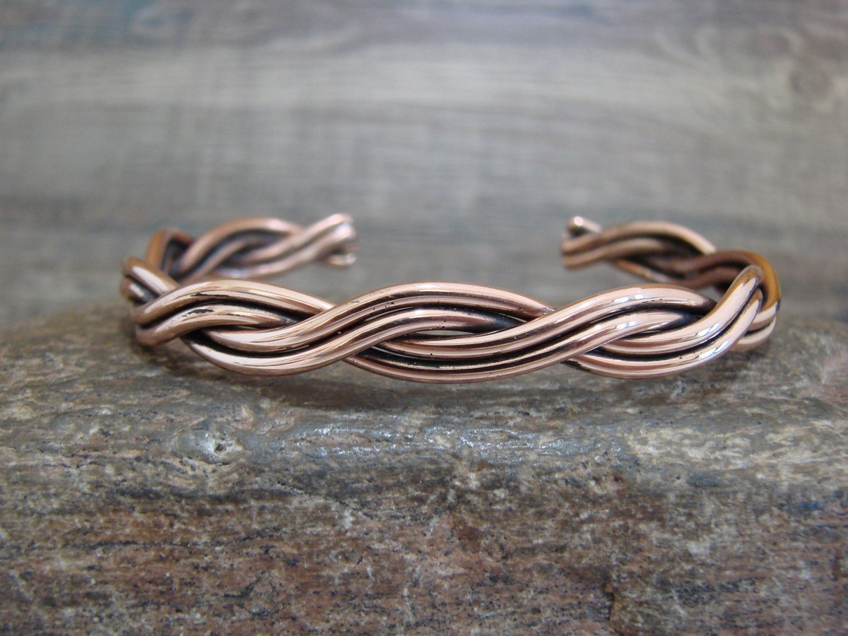 Native American Navajo Twisted Copper Bracelet by Elaine