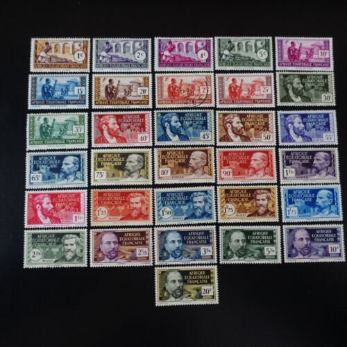 FRENCH EQUATORIAL AFRICA AEF N°33/62 NEW ** and NEW* (10 stamps NEW*) - Picture 1 of 13