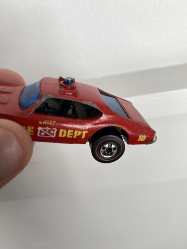 Vintage Hot Wheels Redline FIRE DEPT. CHIEF OLDS 442 1969 Hong Kong Base NICE - Picture 3 of 8