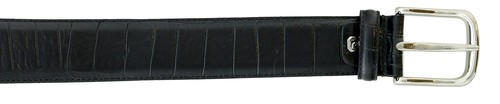 Pierre Cardin Shiny Black Embossed Classic Buckle Adjustable Belt Adjustable - Picture 2 of 4