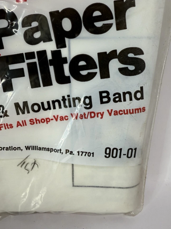 NEW NOS Vintage Shop-Vac 5 Pack Paper Filters & Mounting Band Wet/Dry Vacuums - Image 3 of 4