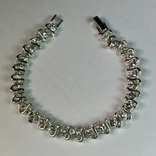 Tennis Bracelet Swarovski Elements Charm Silver Plated