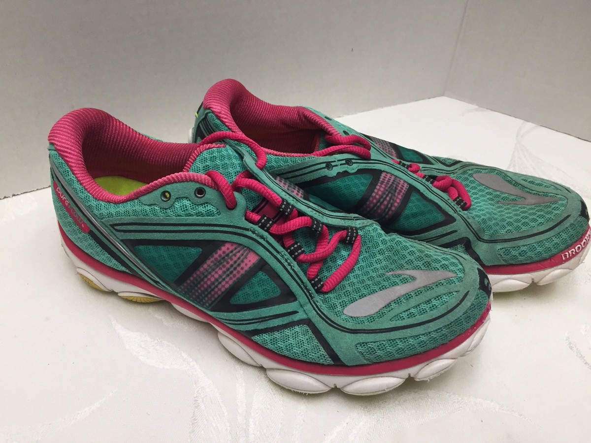Brooks Pureflow Women’s Running Shoes Green/Pink/Yellow Size Look👀