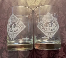 WIZARD OF OZ 50th Anniversary Commemorative Glass 1989 - Set Of (2) WHATABURGER