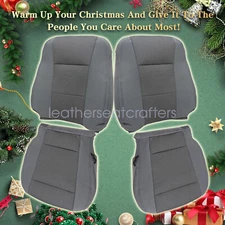 Driver &Passenger Bottom+Back Cloth Seat Cover For 2015-2020 Ford F150 XLT Gray