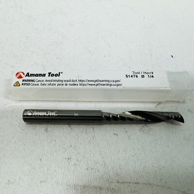 Amana Tool - 51476, Solid Carbide CNC Spiral 'O' Flute, 1/4 Dia x 1-1/2