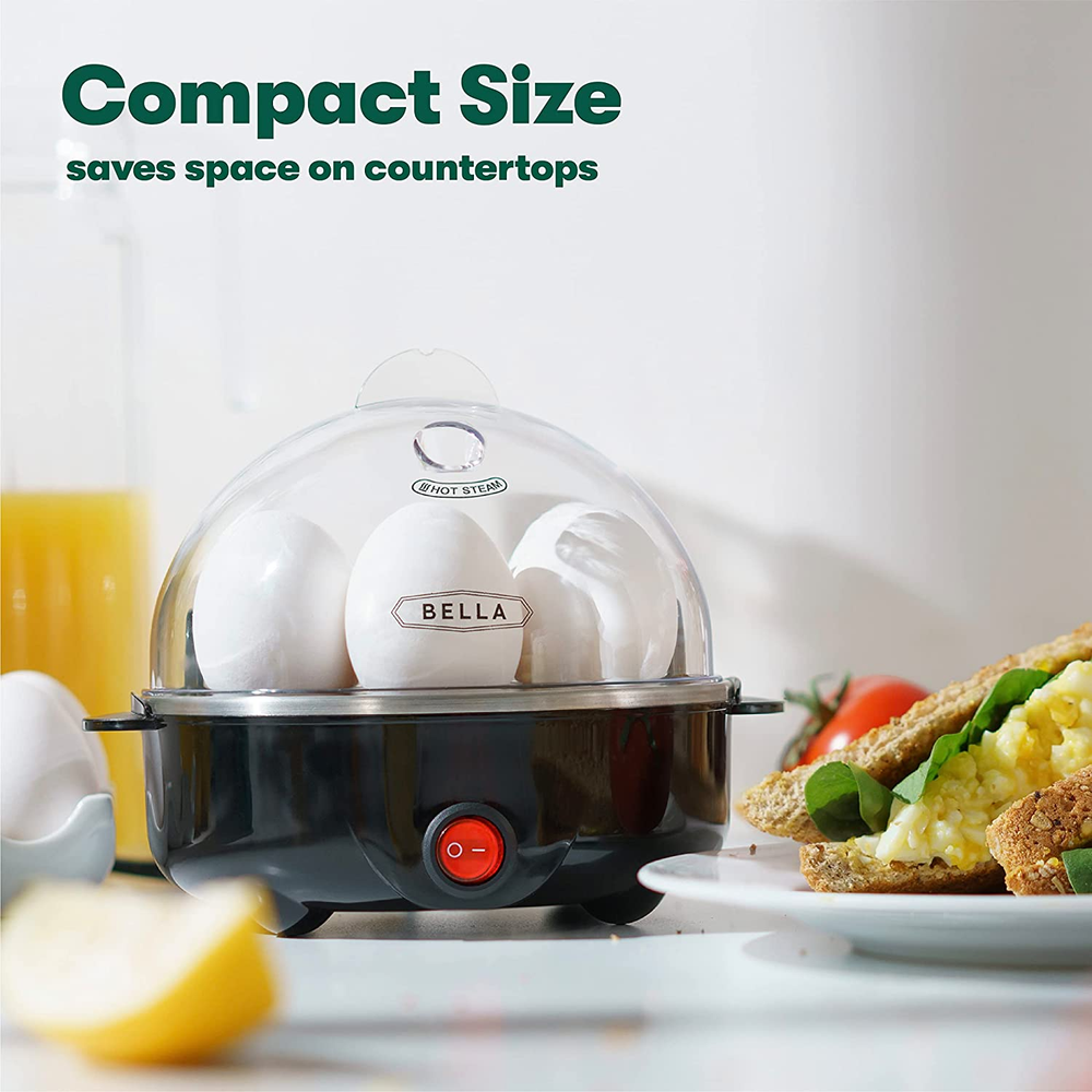 Fast 7-Egg Electric Cooker & Poacher in Black  