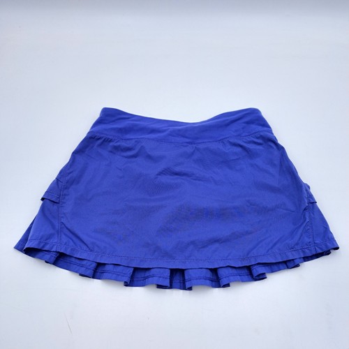 Ivivva by Lululemon Skort Girls 12 Purple Lined Tennis Zip Pocket Elastic Waist
