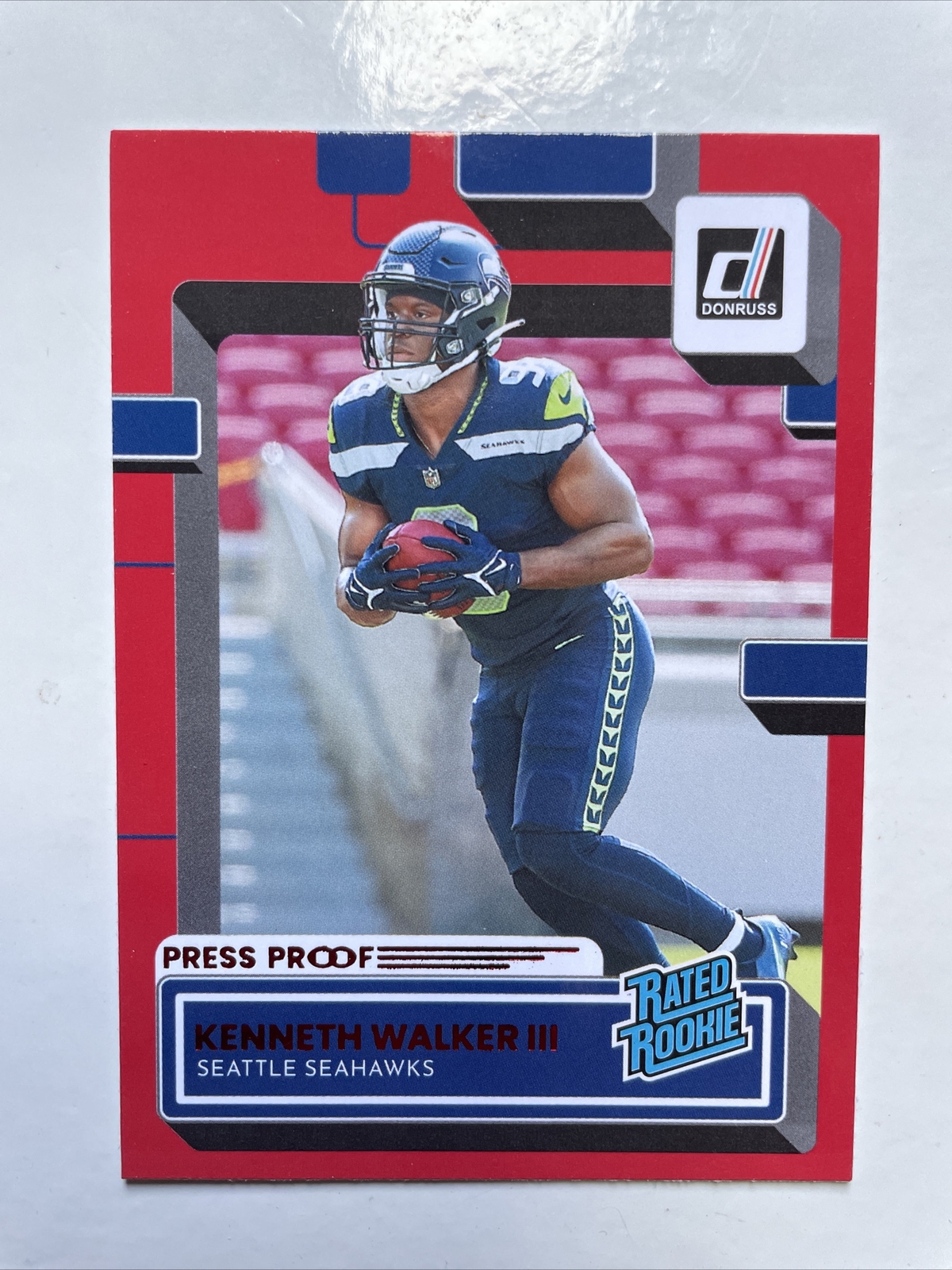 2022 Donruss KENNETH WALKER III RED "Press Proof"  Rated Rookie RC #318 Seahawks