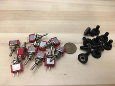 10 Pieces RED Waterproof 5A ON-OFF Toggle Switch SPST 6mm 1/4 5v12v on off