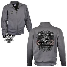 Biker Sweatshirt Jacke Zip Motorrad classic Bobber Chopper-Motiv *4219 gr