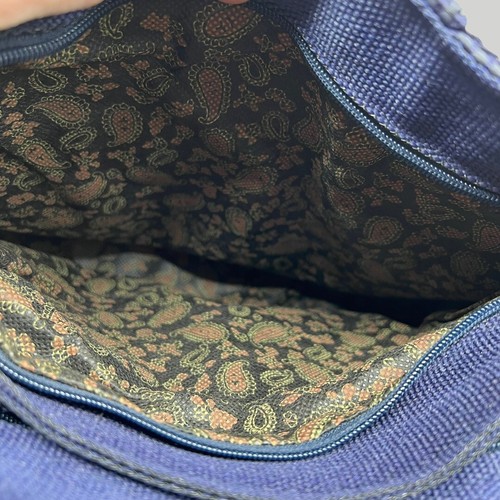 DEICHMANN Graceland Metalic Gold Navy Blue Shoulder Bag Purse Woven Paisley Gift - Picture 6 of 10