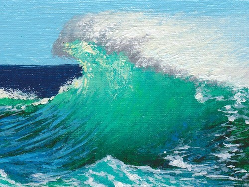 Oil Painting Handmade Arseni ~ SEA 6" X 4" NO FRAME USA - Picture 4 of 13
