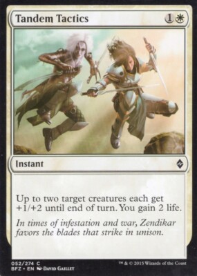 4X TANDEM TACTICS 052/274 BATTLE FOR ZENDIKAR MTG MAGIC LP X4