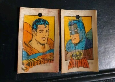 1979 MARVEL COMICS FLICK IT CARDS 2 PC LOT BATMAN AND SUPERMAN Lenticular CARDS