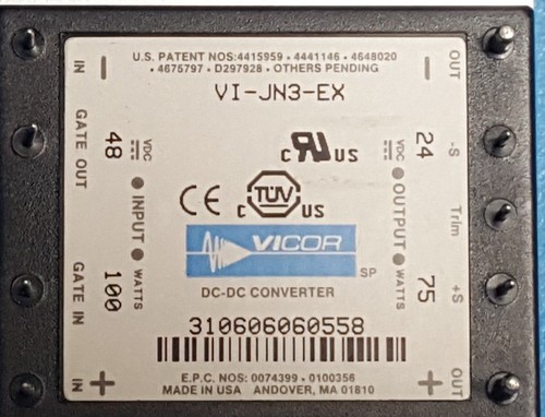 DC-DC CONVERTER MODULE, 48VDC 100Watt to 24VDC 75Watt, VICOR, VI-JN3-EX - Picture 4 of 4