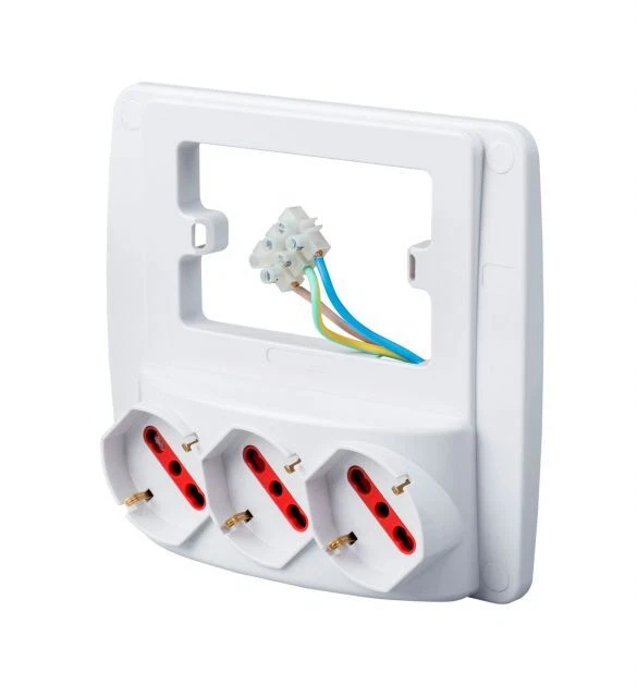 Multipresa Da Parete Rosi Emilia Smart 3 Prese Bipasso Schuko RS-94132