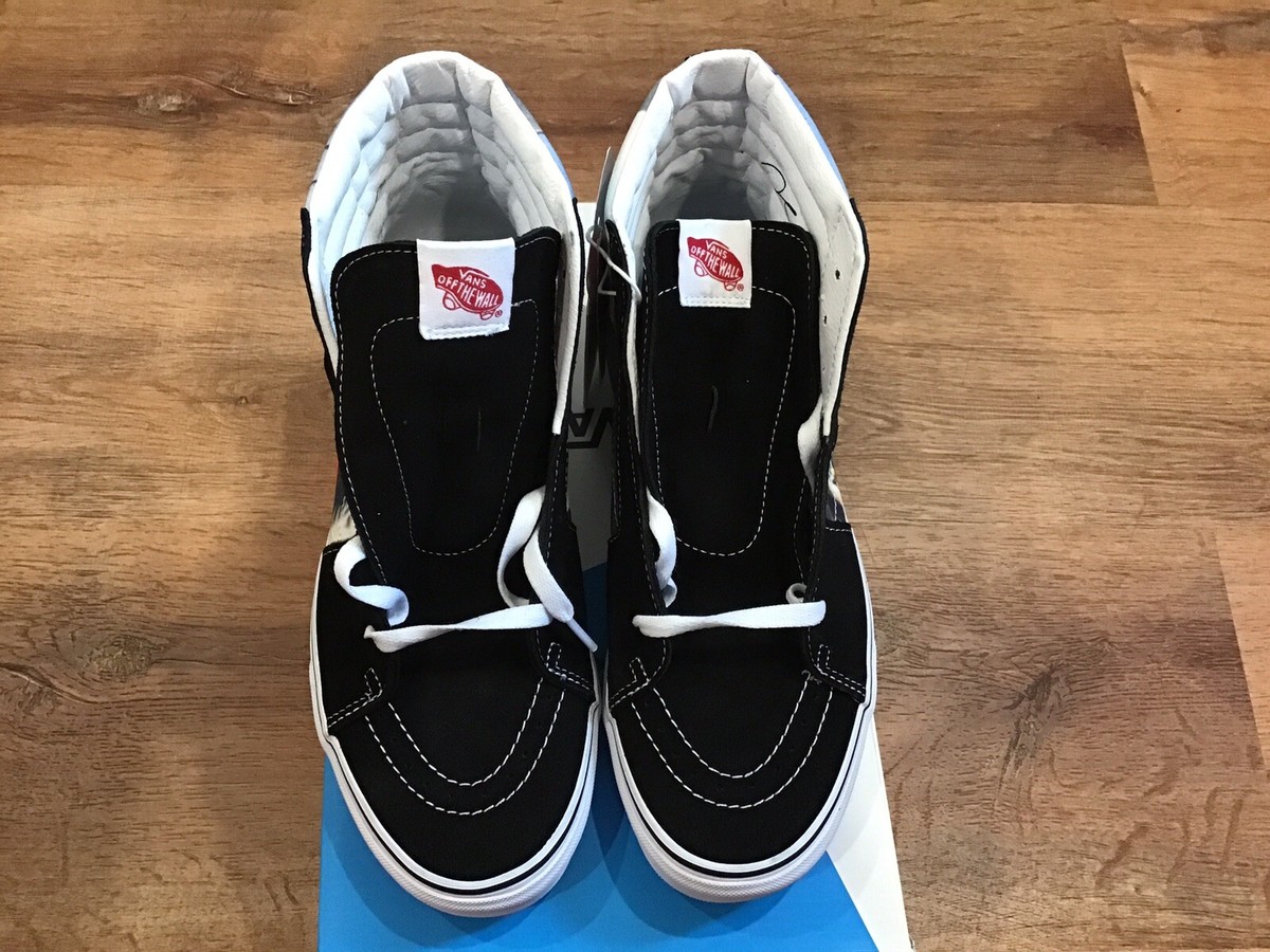 Vans x Moca Men's Frances Stark Sk8-Hi Black Canvas Suede shoes