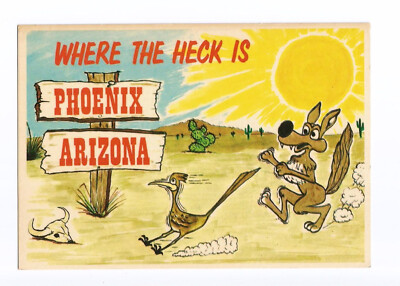 Phoenix Arizona AZ Postcard Road Runner Coyote Comic