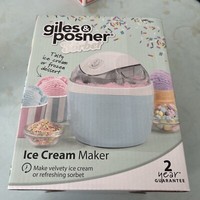 Electric Ice Cream Maker Frozen Dessert Machine Sorbet Pastel Blue Giles &Posner