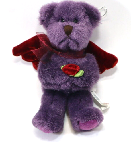 FBOT Lila Engel Teddybär Plüsch Ornament Rose Russ Berrie Vintage - Bild 2 von 10