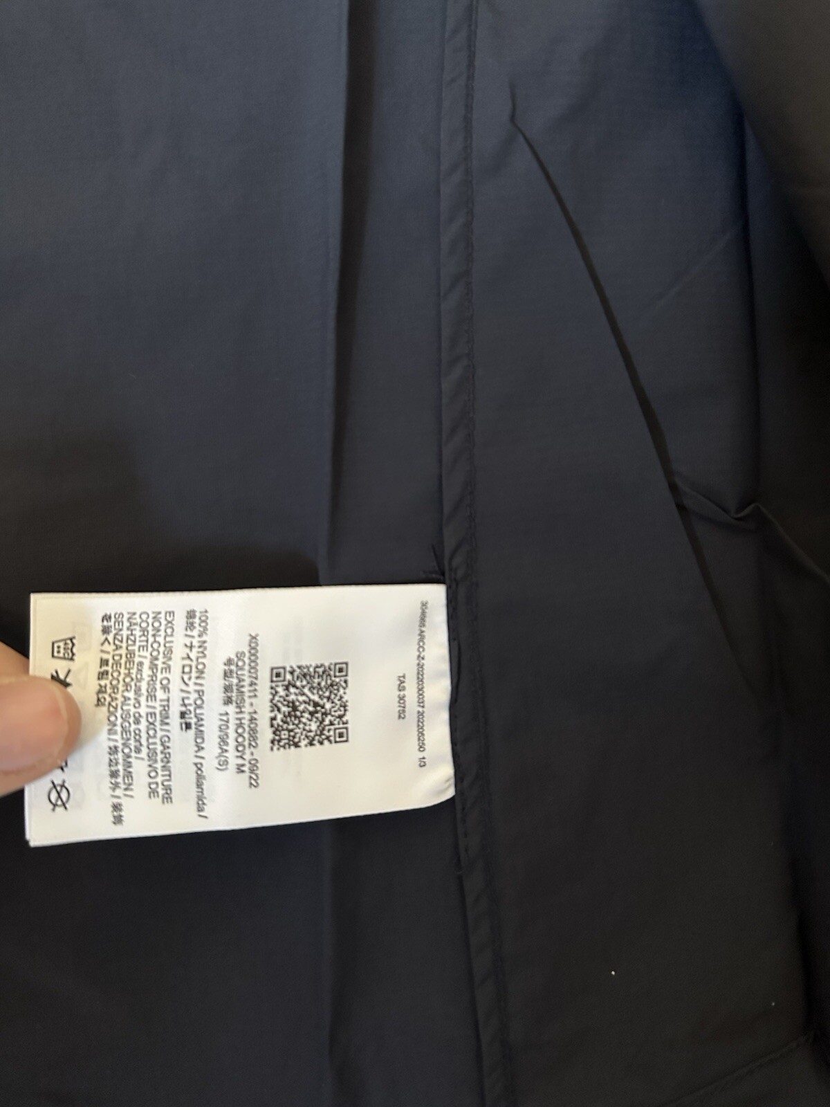 ARC'TERYX giacca arcteryx squamish SMALL blu scuro nuova con etichette