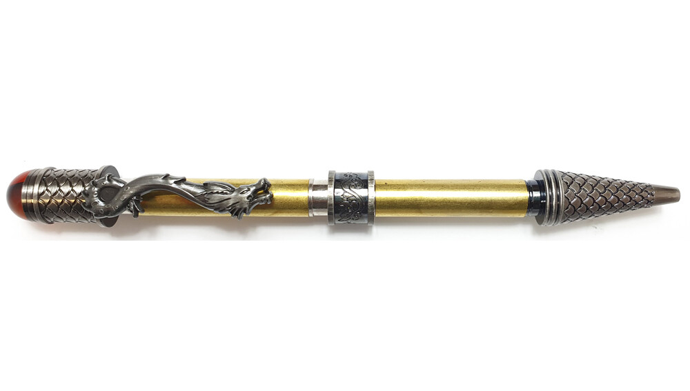 CHARNWOOD Penturning LD1 Loong (Dragon) Twist Pen - Antique Silver