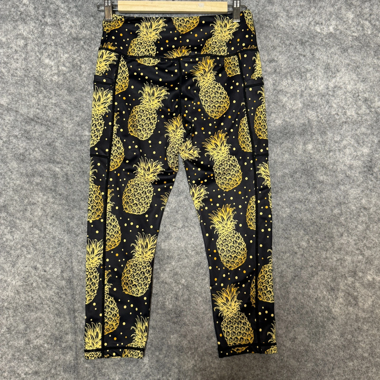 constantly-varied-gear yellow pineapple crop capri leggings