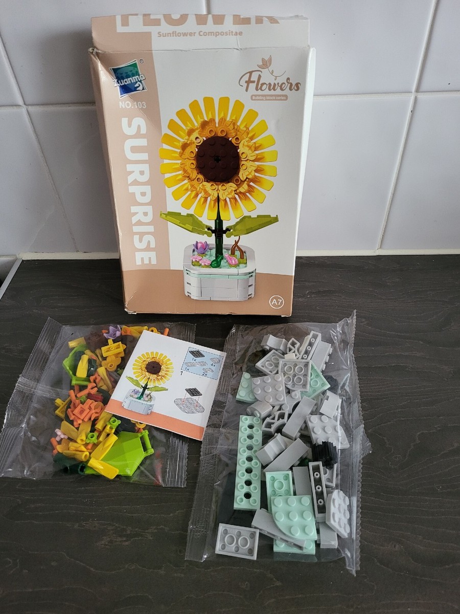 Sunflower Building Block Set Brick Flower In Pot Build Blox Rare