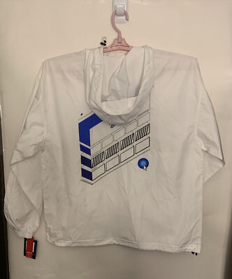 Disney Plus Champion Jacket Mens Large White Windbreaker 1/4 Zip SDCC 2022 NWT