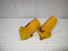 Pair of Hand Blown Glass Tulip Shades Yellow/blue
