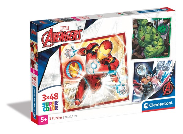 Clementoni 25315 The Avengers Marvel Jigsaw 3 48 Pieces-Supercolor C (Us Import)-image
