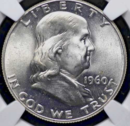 1960 FRANKLIN HALF DOLLAR NGC MS 64 FULLY STRUCK, BUT A TINY TIC AND FINE LINE