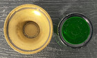 *** VINTAGE CATHOLIC CHURCH BRASS & GREEN GLASS VOTIVE CANDLE HOLDER *** — photo 4