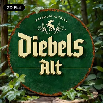 Round Diebels Alt Vintage Plaque Beer Tin Metal Signs Home Décor 8x8