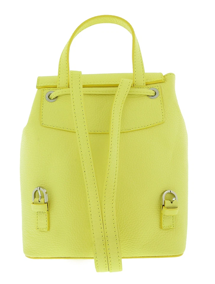 Mochila Pierre Cardin couro limão cravejada estrela moda média - Imagem 4 de 4