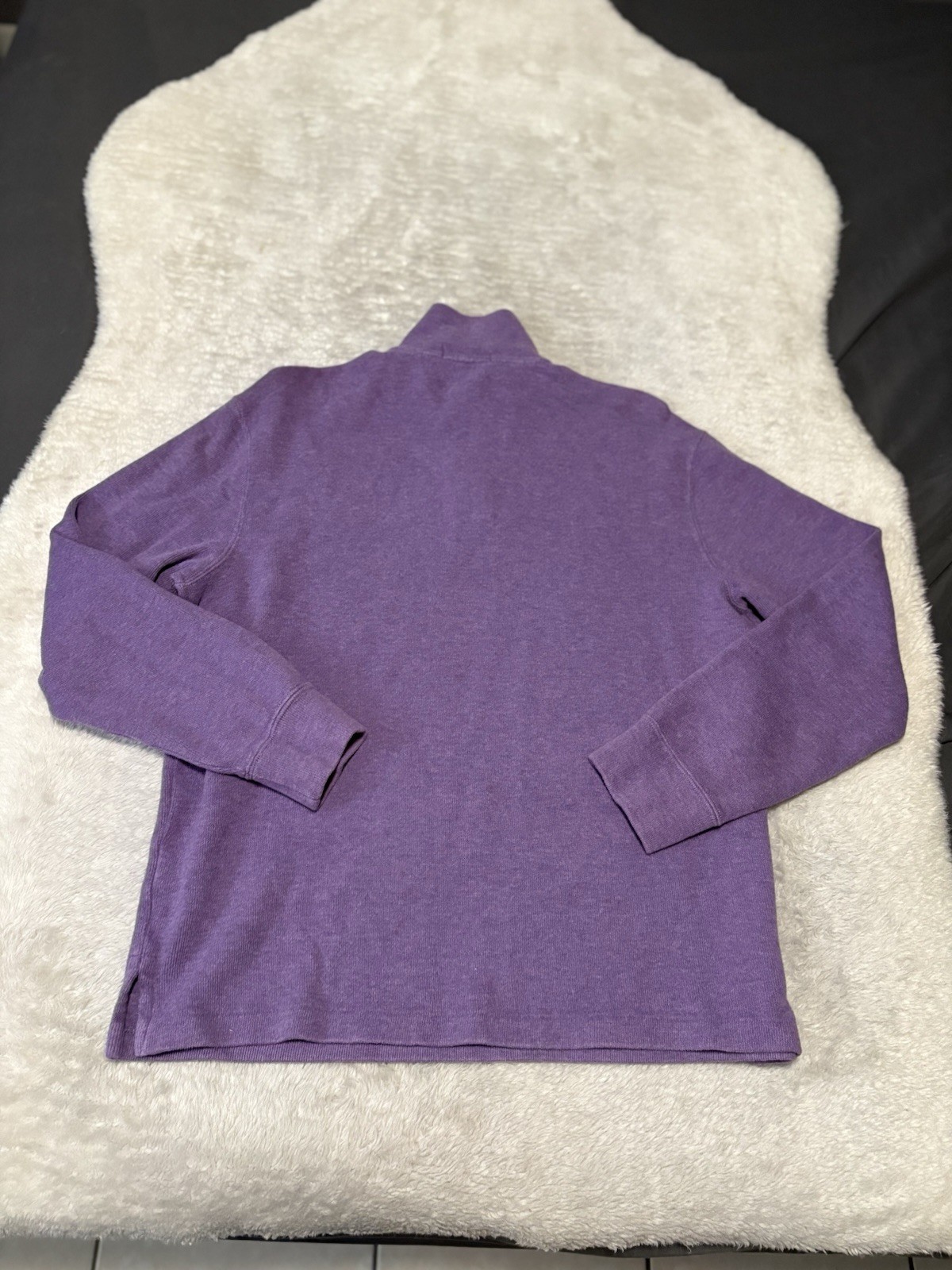Polo Ralph Lauren Uomo Viola 1 4 Zip Pullover Felpa Verde Pony Medium