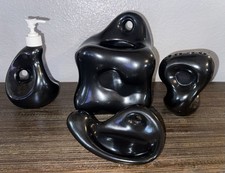 Blk Vohann of Ca. Vtg RETRO MCM AMORPHIC Ceramic Bath Set 4pcs Abstract rare NC