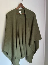Time & True Army Green One Size Shaw/scarf Sleeveless