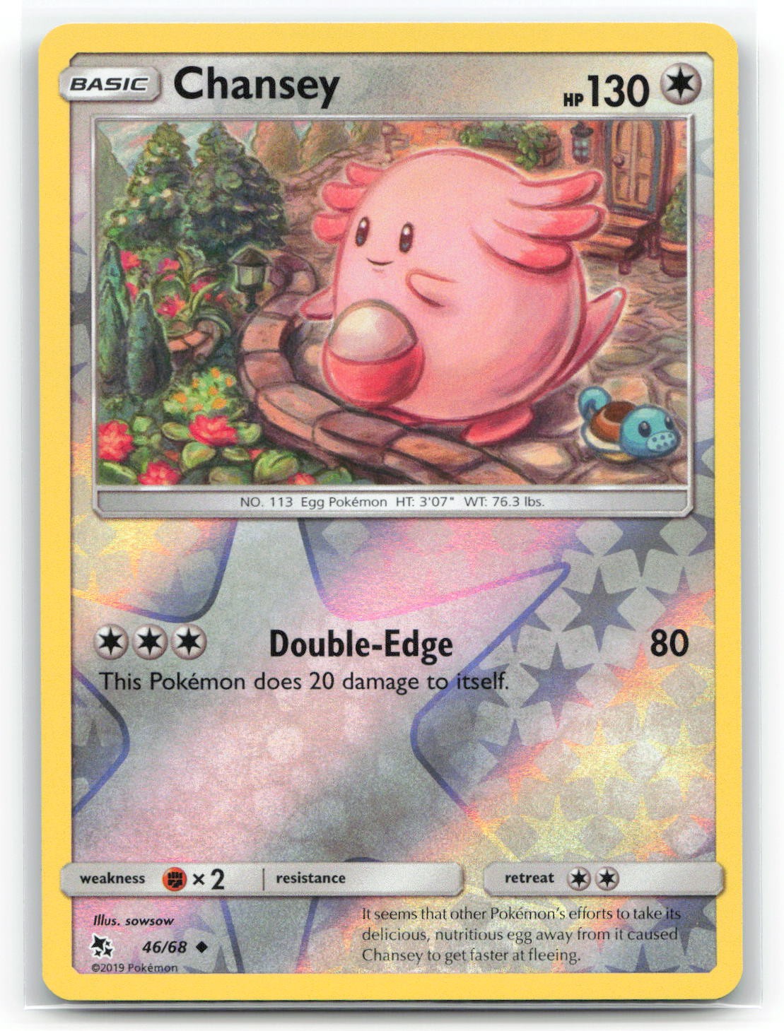Chansey - 46/68 - Hidden Fates - Reverse Holofoil - NM