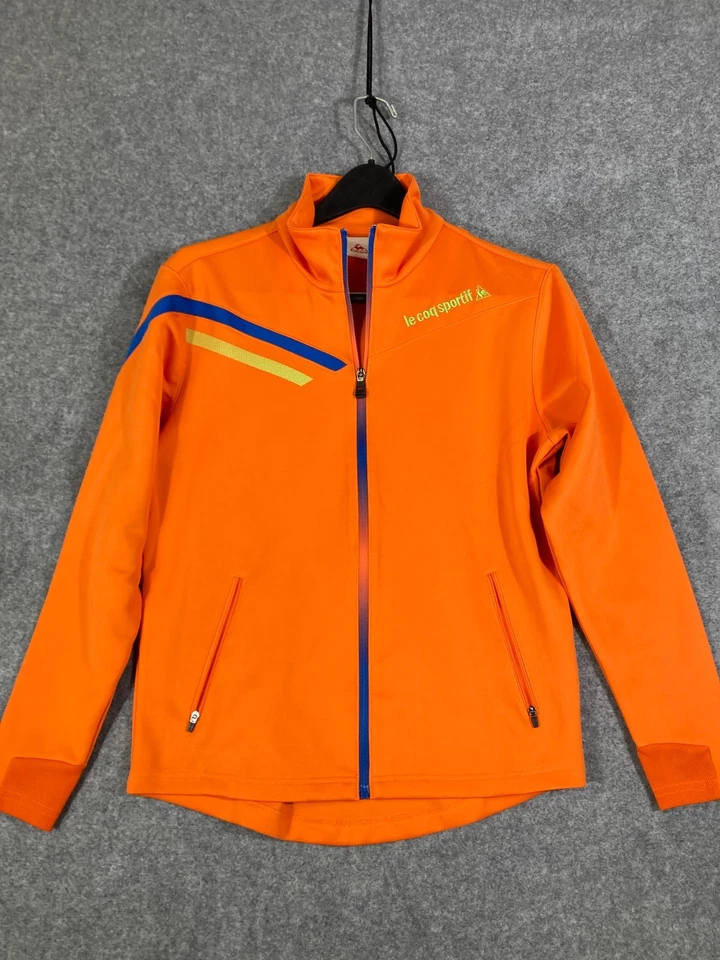 Chaqueta de chándal Le Coq Sportif para hombre pequeña naranja cremallera completa mangas largas bolsillos Foto 3 de 4