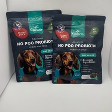 Advanced Probiotics for Dogs Support Gut Health Duck Flavor Travel 2 Bags
