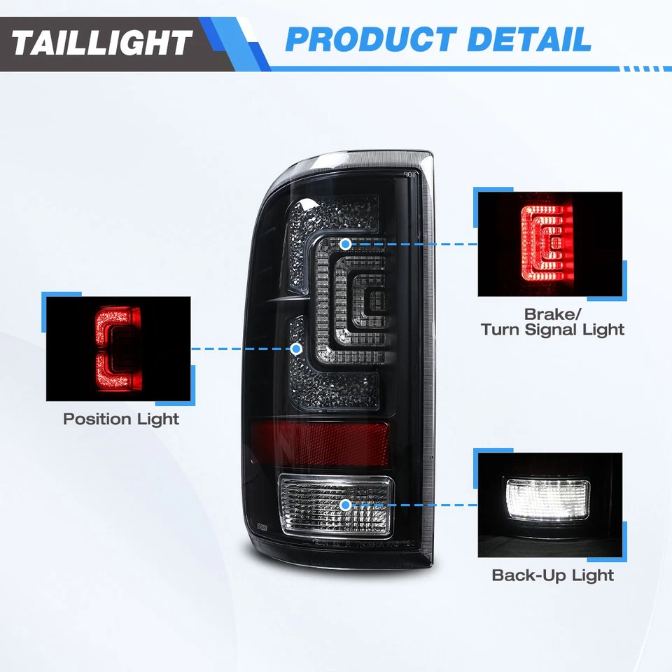 Pairs Clear Lens LED Sequential Tail Lights Fit 2004-2008 Ford F150 Styleside - Image 4 of 4
