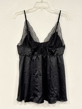 Victoria's Secret Satin Chemise Slip Gown Women's Size XL Lace Trim Babydoll Top