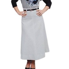 Vintage 60s White High Waisted Skirt with Silver Metallic Polka Dot Print Small